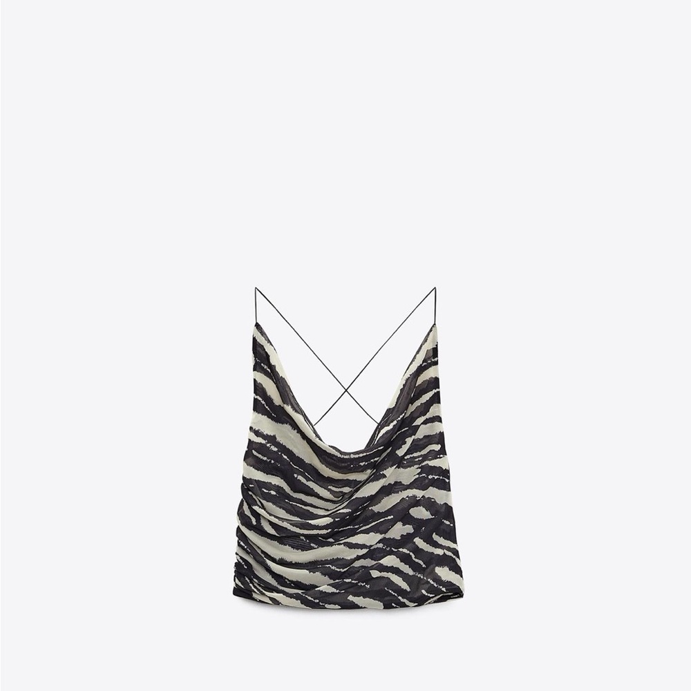Zara Black and Cream Zebra Camisole